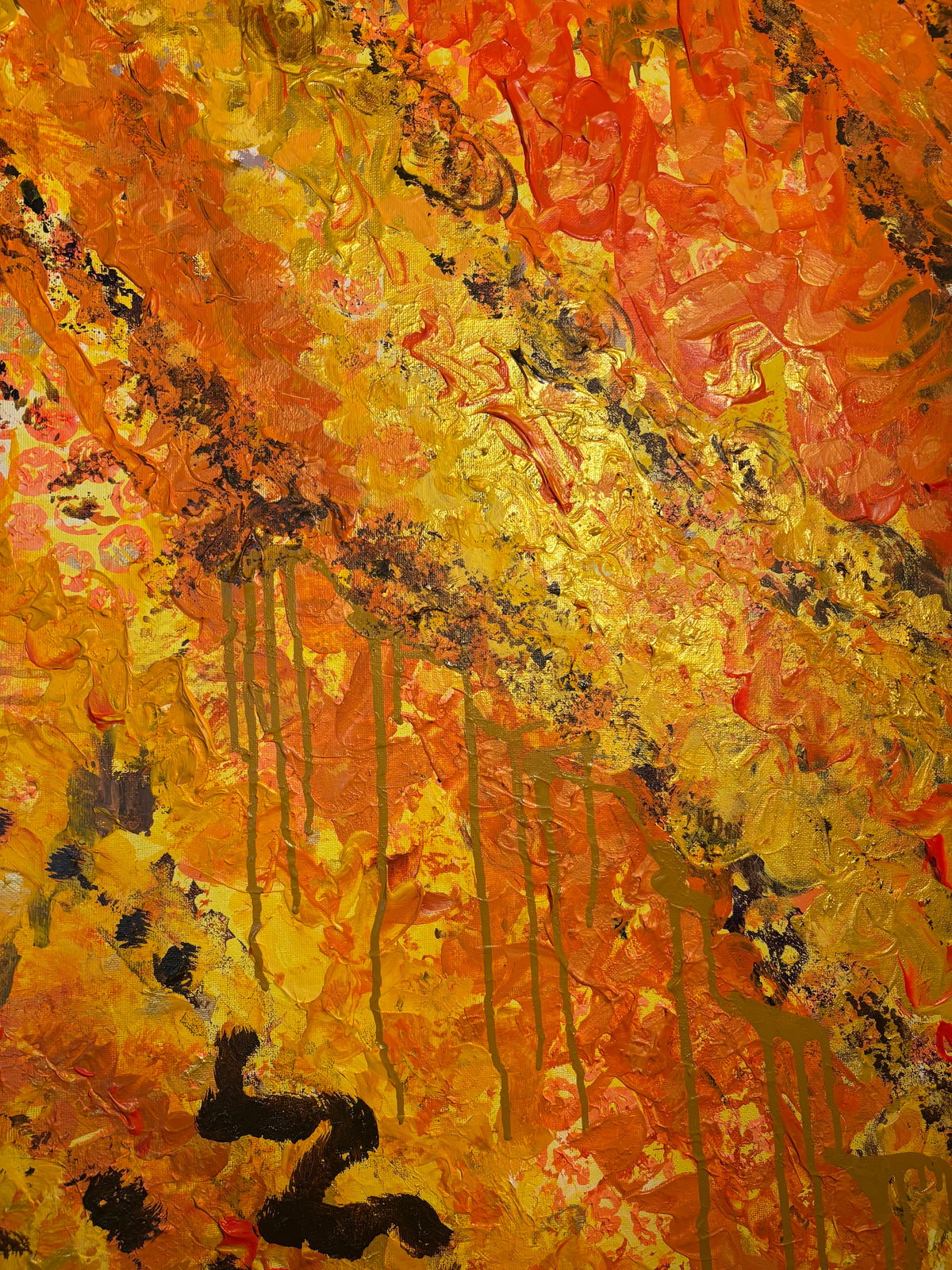 Large abstract canvas painting workshop in Hove with Intuitive Abstract Circle