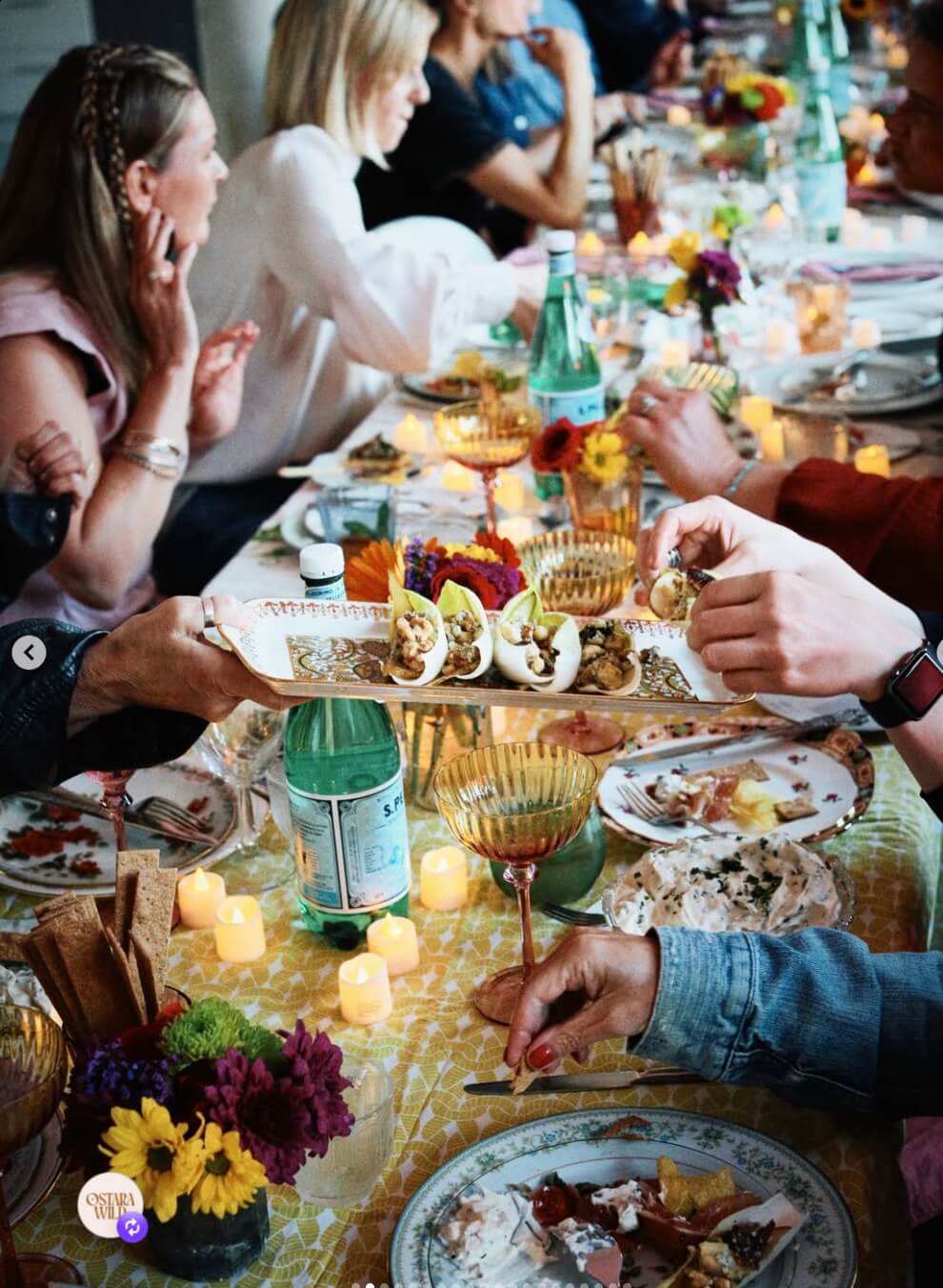 Guests at a long-table supper club at West Hove Studio, a venue for hire in Hove