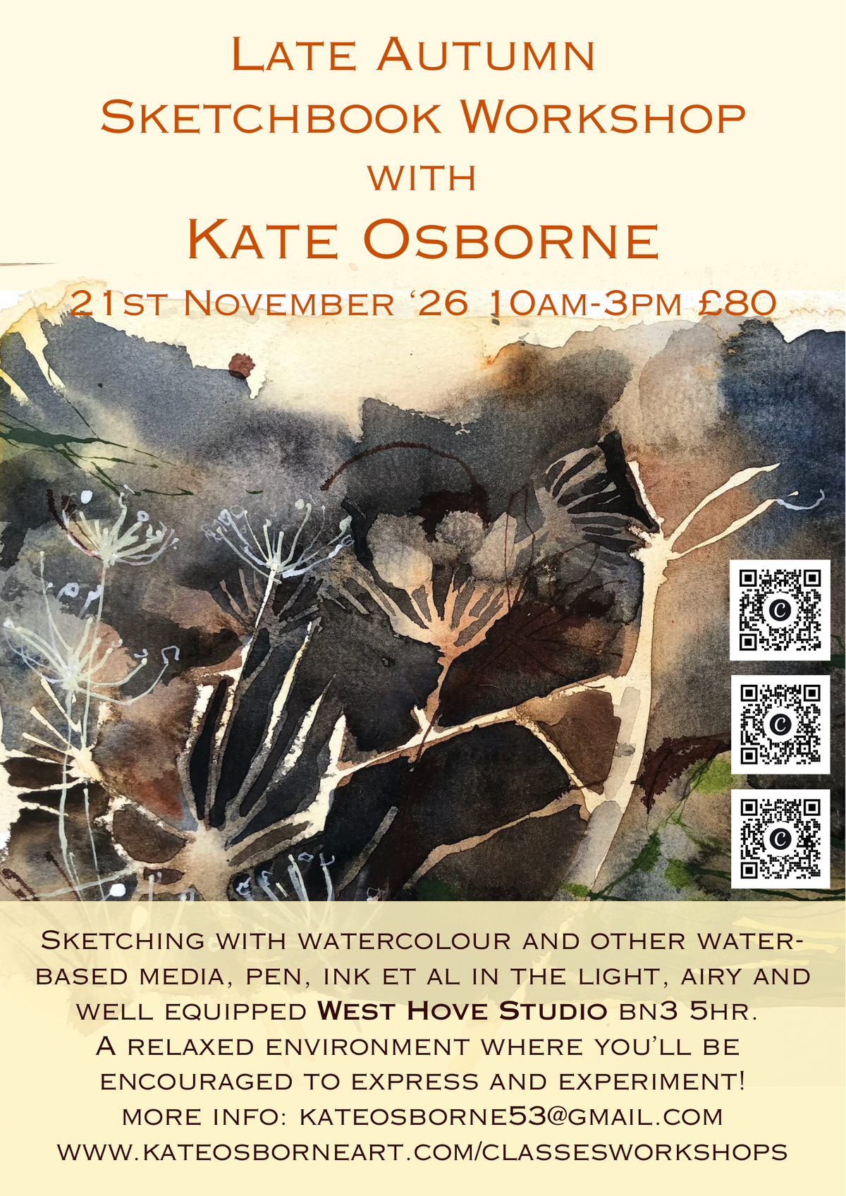 Late Autumn Watercolour Sketchbook Workshop with Kate Osborne